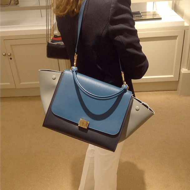 Celine Blue/Beige/Black Trapeze Bag - Prefall 2014