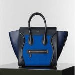 Celine Bright Blue Nubuck Suede Mini Luggage Tote Bag - Winter 2014