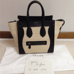 Celine Canvas with Black Leather Mini Luggage Bag - Prefall 2014