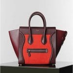 Celine Vermilion Red Nubuck Suede Mini Luggage bag - Winter 2014