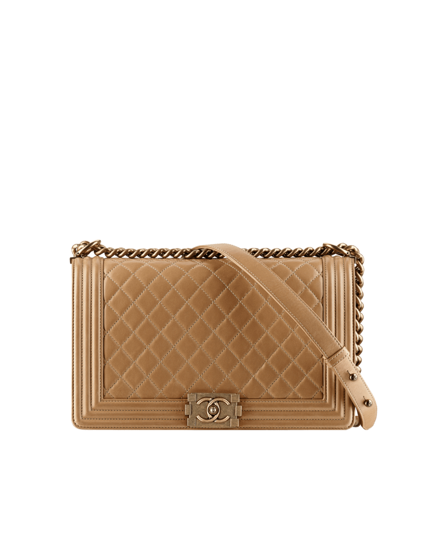 CHANEL, GOLD METALLIC LIMITED EDITION SMALL BOY BAG IN LAMBSKIN WITH CC CUT -OUT DETAILING AND GOLD TONE HARDWARE, 2015, Handbags and Accessories, 2020