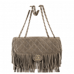 Chanel Beige Suede Fringe Flap Bag - Prefall 2014