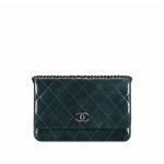 Chanel Dark Green Patent CC Wallet on Chain Bag - Pre-Fall 2014
