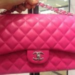 Chanel Fuchsia Classic Flap Jumbo Bag