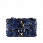 Chanel Large Blue Python Timeless Classic Flap Bag - Prefall 2014