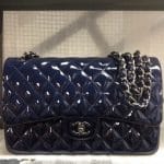 Chanel Patent Navy Blue Jumbo Flap Bag - Prefall 2014