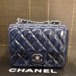 Chanel Patent Navy Blue Square Mini Flap Bag - Prefall 2014