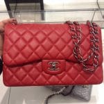 Chanel Red Jumbo Timeless Classic Flap Bag - Prefall 2014