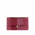 Chanel Red and Blue Tweed Timeless Classic Flap Bag - Prefall 2014