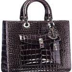 Dior Black Croc Lady Dior with Front Pocket Bag - Fall 2014