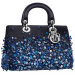 Dior Black Floral Embellished Diorissimo Bag - Fall 2014