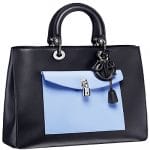 Dior Black/Light Blue Diorissimo with Front Pocket Bag - Fall 2014