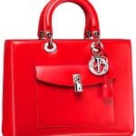 Dior Red Lady Dior with Front Pocket Bag - Fall 2014