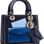 Dior Violet/Blue Lady Dior with Front Pocket Bag - Fall 2014