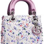 Dior White/Pink Embellished Lady Dior Bag - Fall 2014