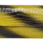 Dior Yellow/Black Stripes Croc Clutch Bag - Fall 2014