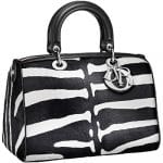 Dior Zebra Print Pony-Effect Granville Polochon Bag