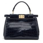 Fendi Black Crocodile Peekaboo Mini Bag