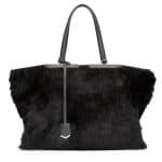 Fendi Black Fur 3Jours Tote Bag