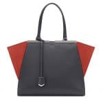 Fendi Black/Cherry Red 3Jours Tote Bag