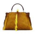 Fendi Brown/Yellow Gazelle Fur Peekaboo Mini Bag