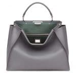 Fendi Gray/Green Peekaboo Large Bag