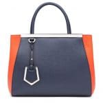 Fendi Gray/Orange 2Jours Tote Bag