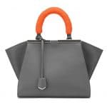 Fendi Grey with Orange Mink Handle Mini 3Jours Bag