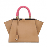 Fendi Light Tan with Pink Mink Handle Mini 3Jours Bag