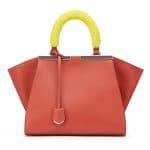 Fendi Orange with Yellow Mink Handle Mini 3Jours Bag