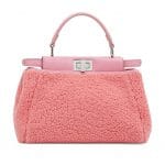 Fendi Pink Shearling Peekaboo Mini Bag