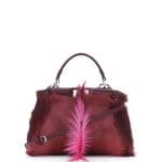 Fendi Pink/Burgundy Gazelle Fur Peekaboo Mini Bag