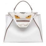 Fendi White Fur Monster Peekaboo Large Bag