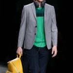 Fendi Yellow with Black Crocodile Tail Backpack Bag - Men's Spring/Summer 2015