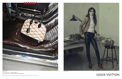 poster advertising Louis Vuitton with Charlotte Gainsbourg in paper magazine  from 2014 year, advertisement, creative LV Louis Vuitton 2010s advert Stock  Photo - Alamy