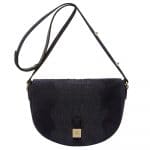 Mulberry Midnight Blue Croc Stripe Suede Tessie Satchel Bag