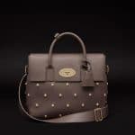 Mulberry Taupe Silk Classic Calf Lion Rivets Cara Delevingne Bag 1