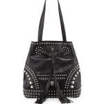 Prada Black Studded Bucket Bag