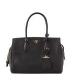 Prada Black Vitello Grain Satchel Bag