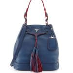 Prada Blue City Calf Bucket Medium Bag