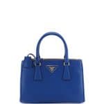 Prada Blue Saffiano Double-Zip Mini Crossbody Bag