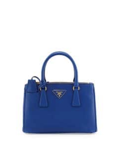 Prada Blue Saffiano Double-Zip Mini Crossbody Bag