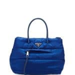 Prada Blue Tessuto Bomber Satchel Bag