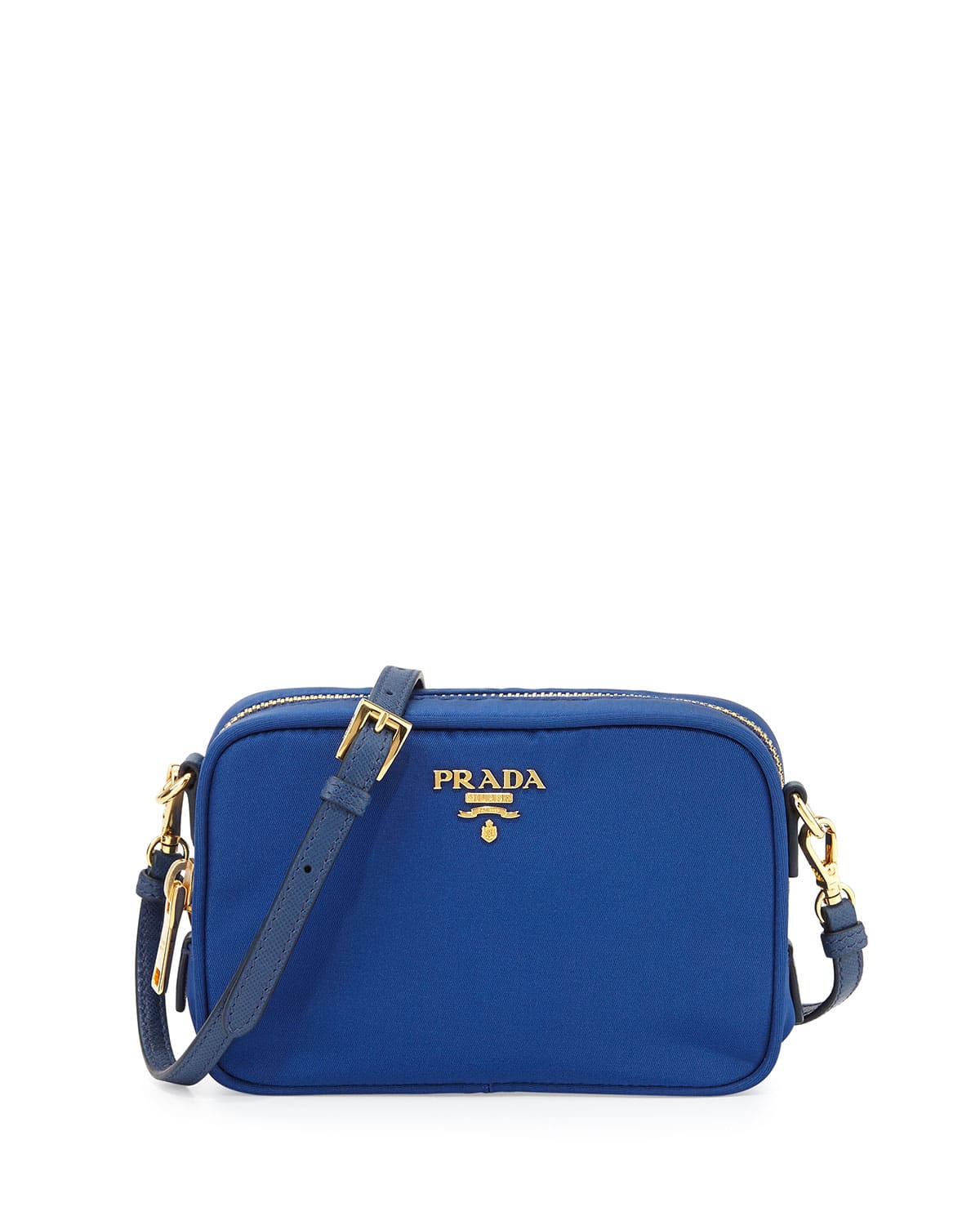 Prada Saffiano Double Bag in Navy — UFO No More