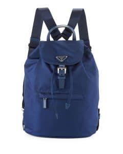 Prada Blue Vela Medium Backpack Bag