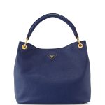 Prada Dark Blue Vitello Daino Hobo Bag