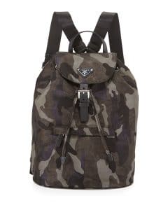 Prada Gray Tessuto Camouflage Backpack Bag