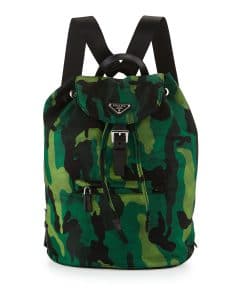 Prada Green Tessuto Camouflage Backpack Bag