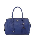 Prada Ink Blue Vitello Grain Satchel