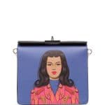 Prada Purple/Red Saffiano Girl Printed Shoulder Bag